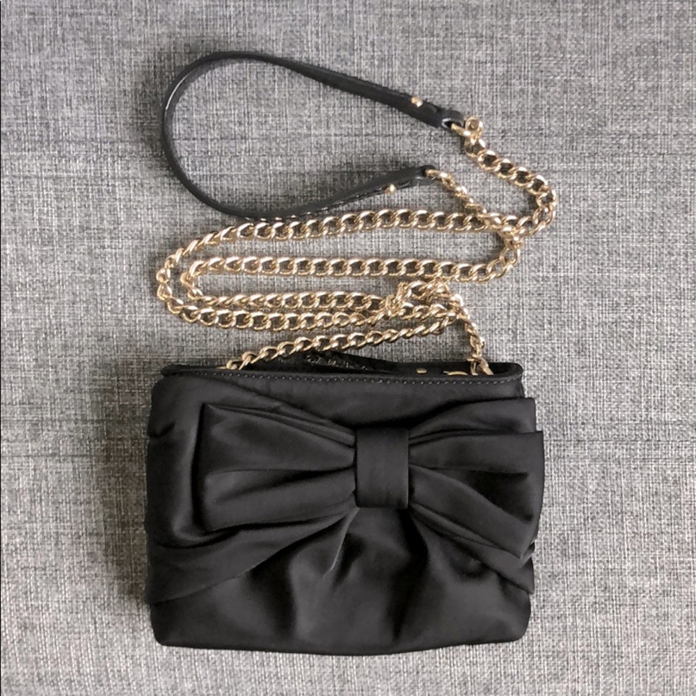Kate Spade black nylon skipper Bow Crossbody purse